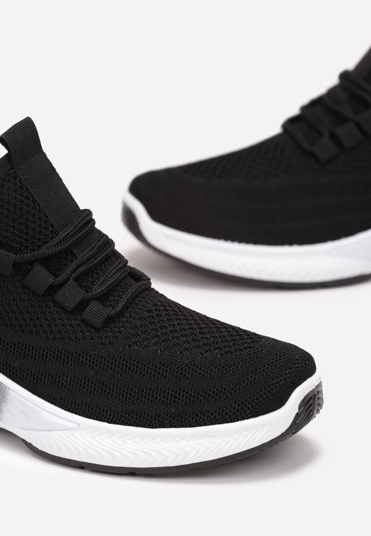 Czarne Buty Sportowe z Elastyczną Cholewką Askya