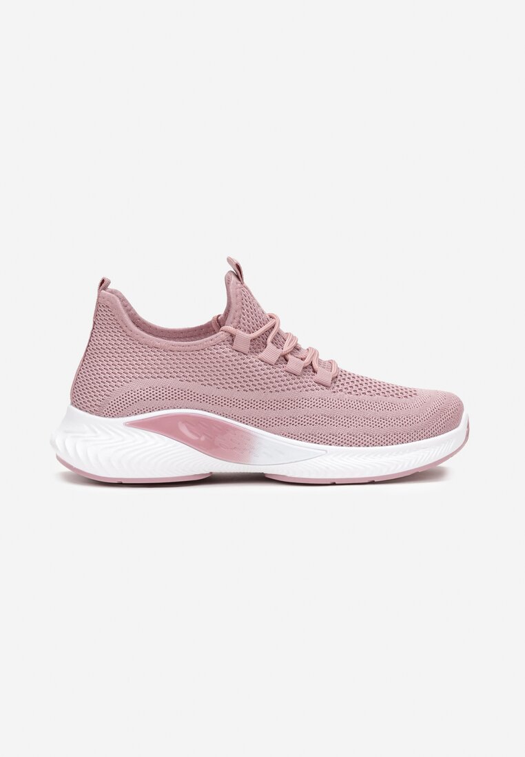 Różowe Buty Sportowe z Elastyczną Cholewką Askya