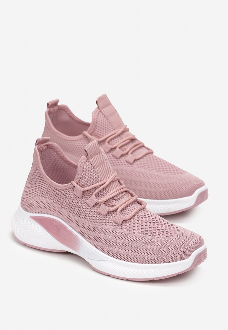 Różowe Buty Sportowe z Elastyczną Cholewką Askya