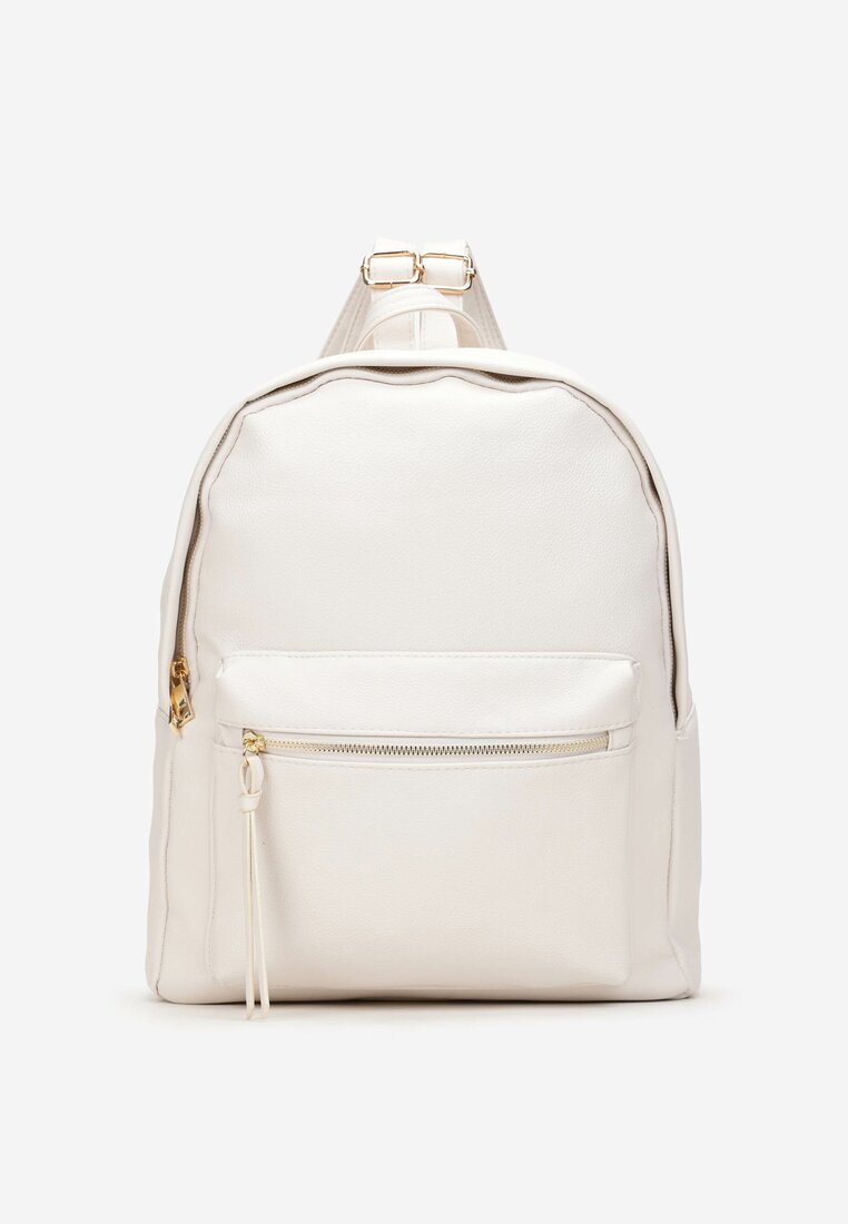 Biały Miejski Plecak z Imitacji Skóry Devria
