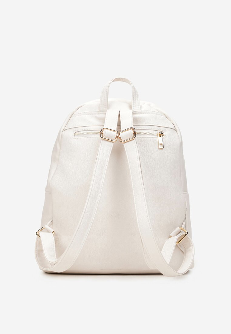 Biały Miejski Plecak z Imitacji Skóry Devria