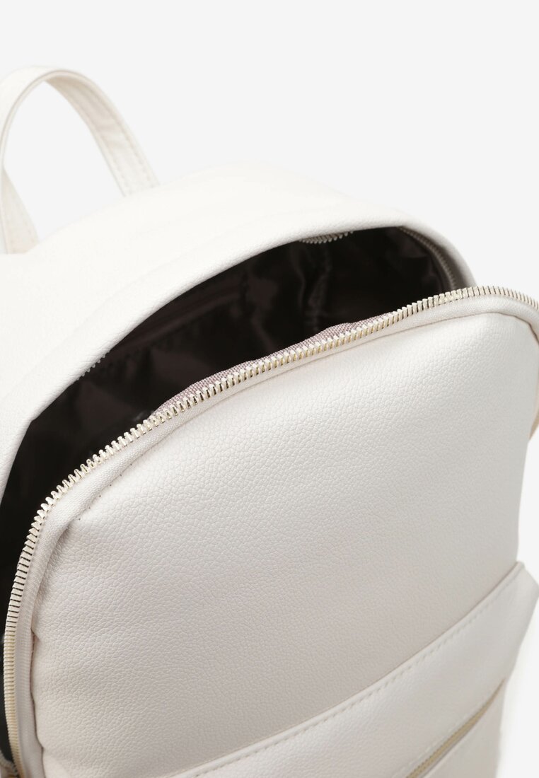 Biały Miejski Plecak z Imitacji Skóry Devria