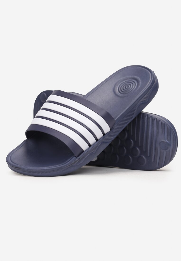 Papuci Bleumarin cu alb
