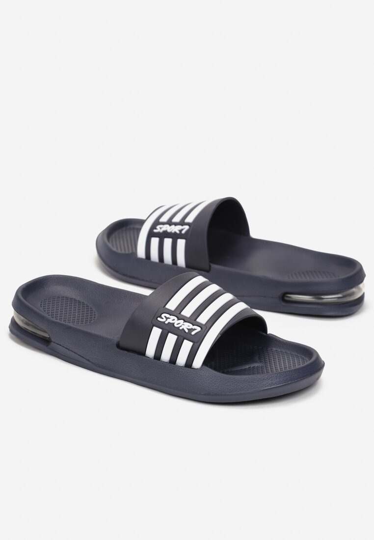 Papuci Albastru cu alb