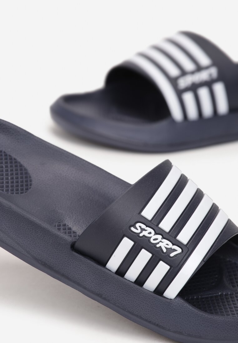 Papuci Albastru cu alb