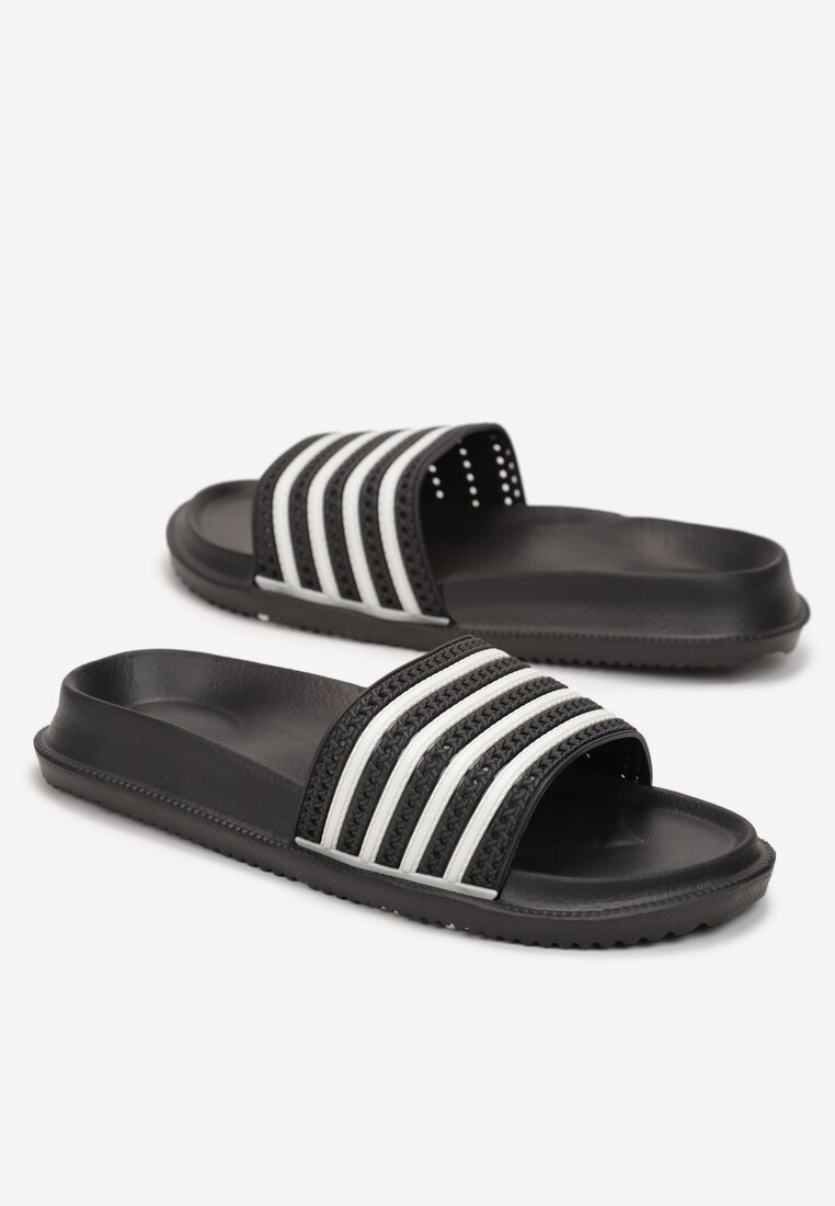 Papuci Negru cu alb