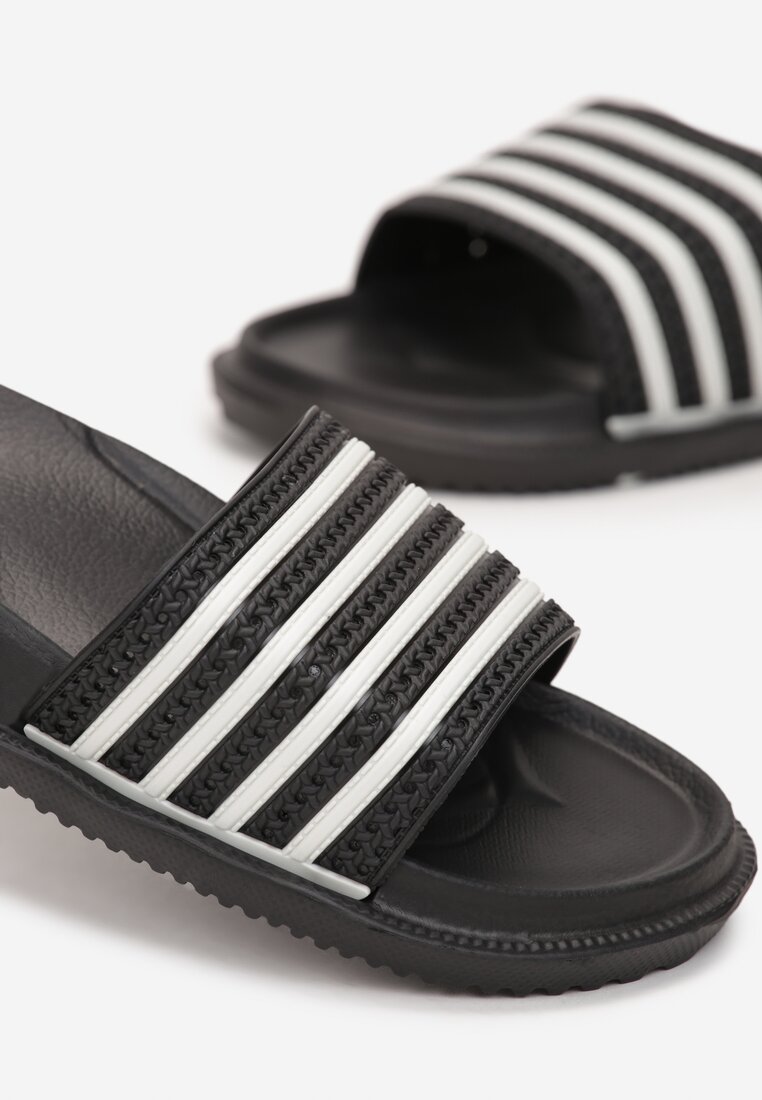 Papuci Negru cu alb
