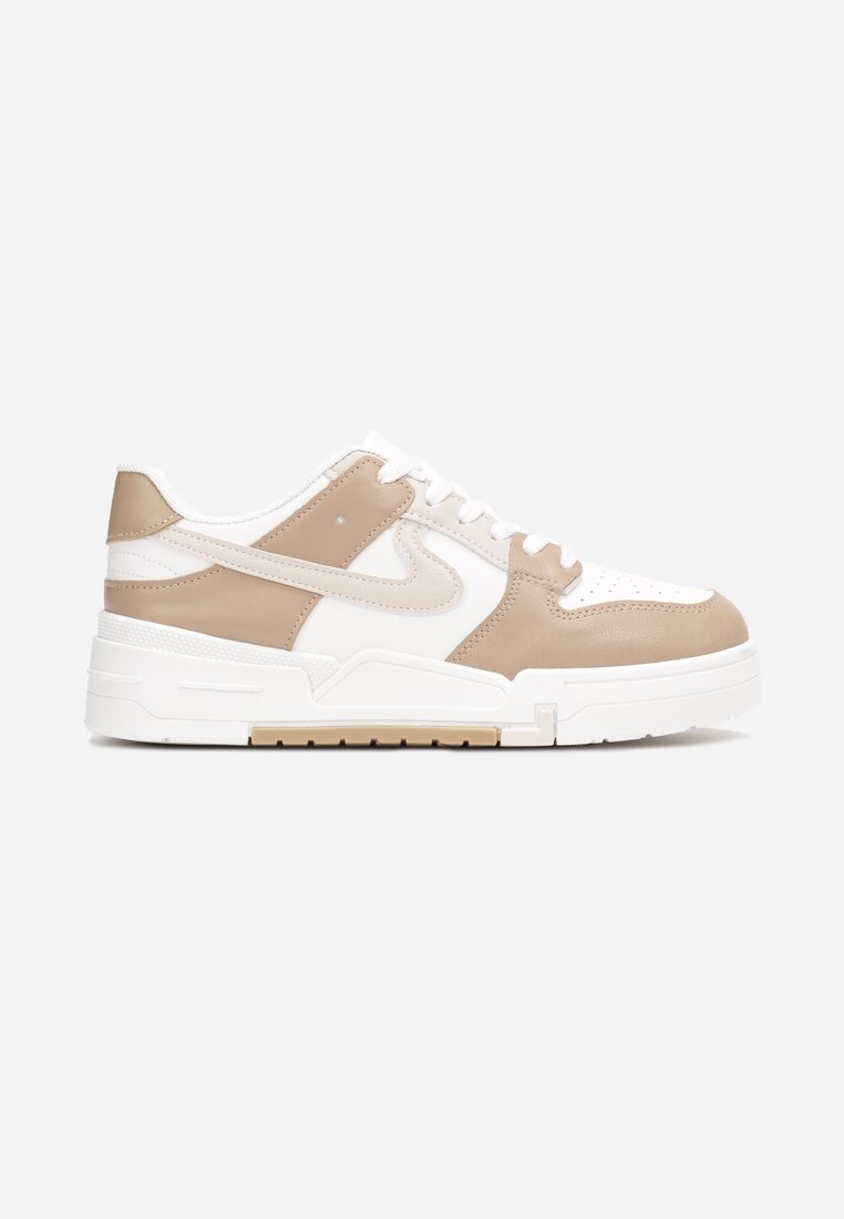 Ciemnobeżowe Sneakersy na Grubej Podeszwie Eremie