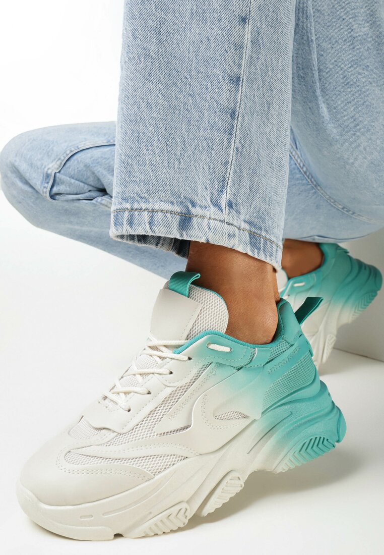 Sneakers Verde cu bej