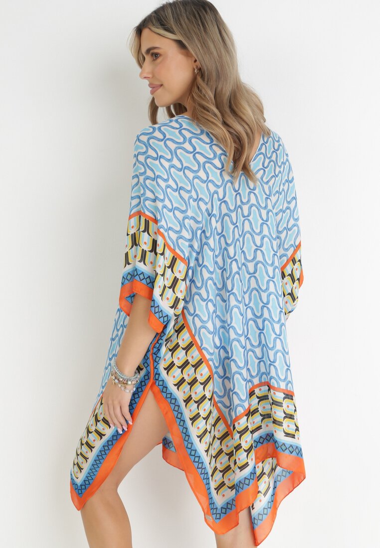 Niebieska Tunika z Jedwabiu i Wiskozy Wiliana