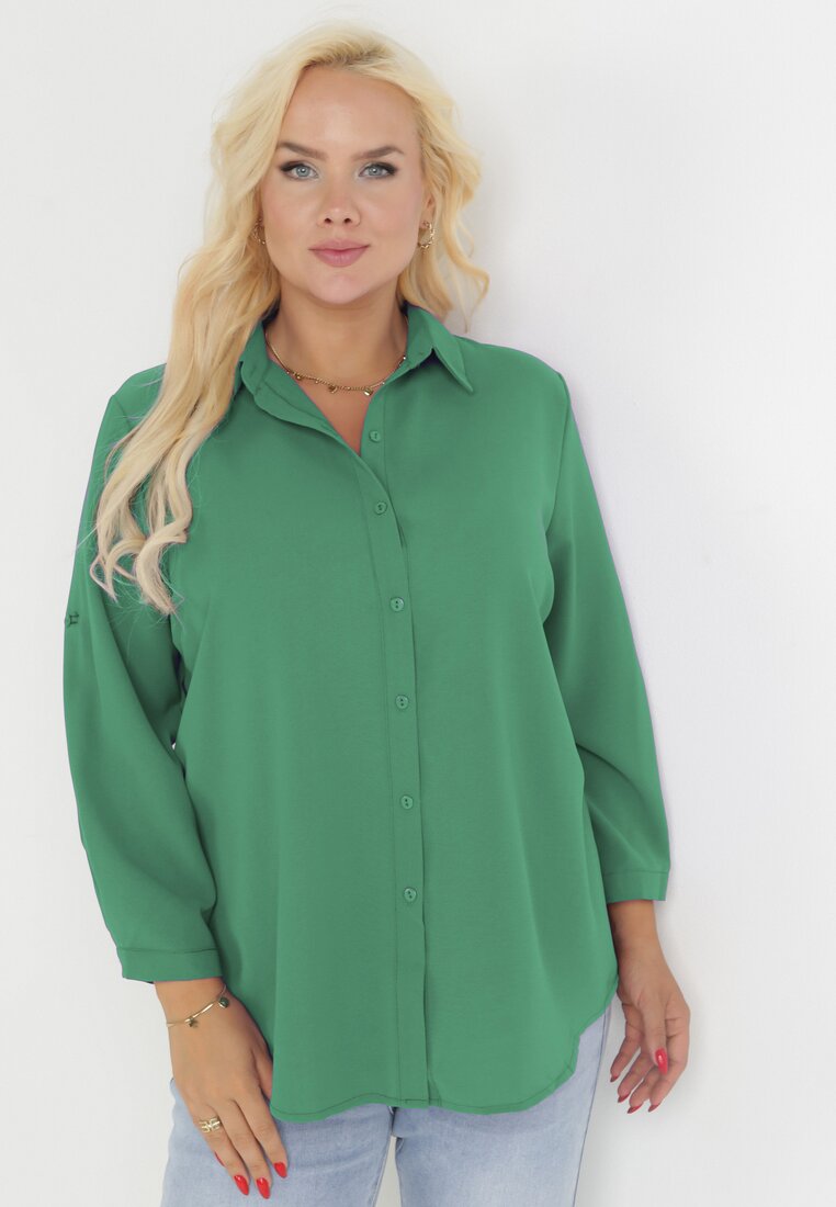 Zielona Koszula z Podpinanymi Rękawami Jalema
