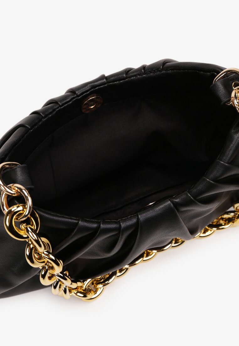 Czarna Torebka Shopper z Grubym Łańcuchem Azrave