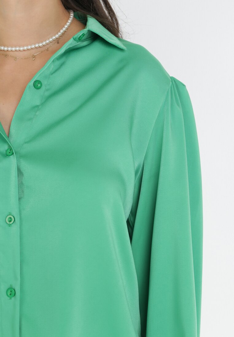 Zielona Klasyczna Koszula z Kołnierzem Noali