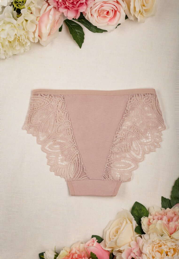 Beżowe Koronkowe Majtki Figi Daryn
