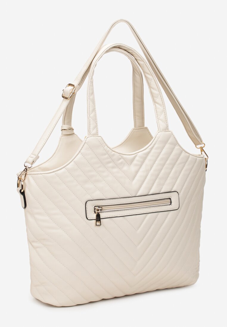 Beżowa Pikowana Torebka Shopper Iouise