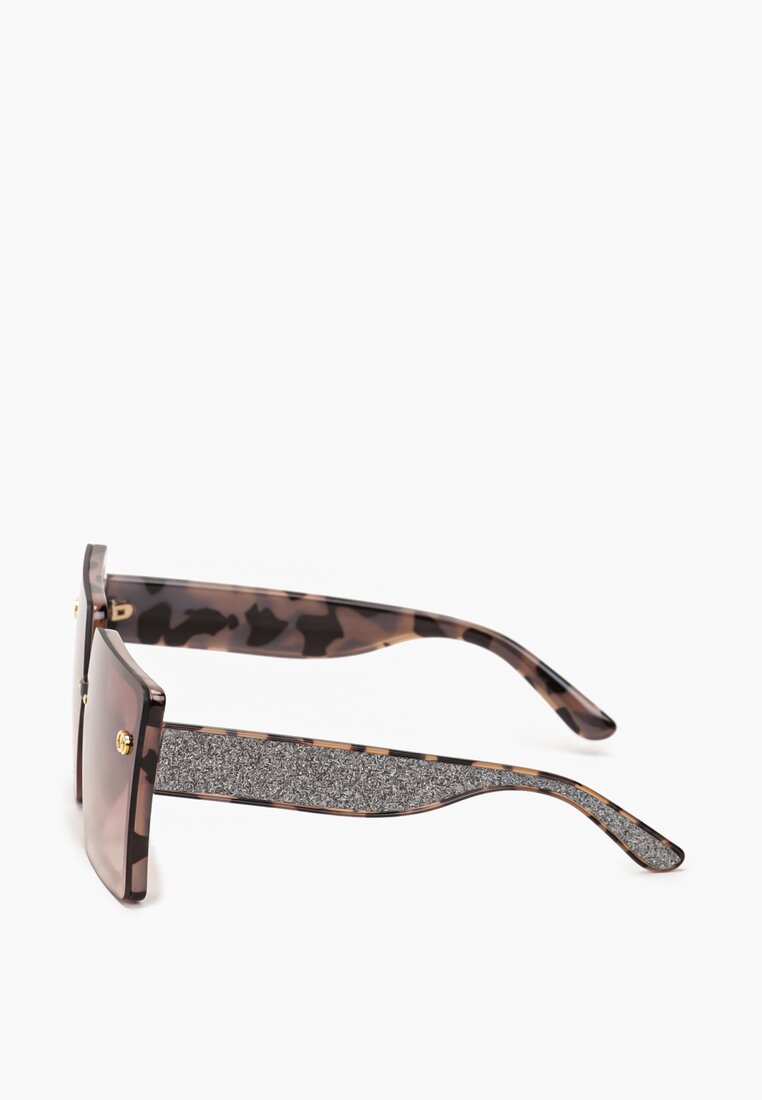 Czarno-Srebrne Kwadratowe Okulary Przeciwsłoneczne Retro Steline