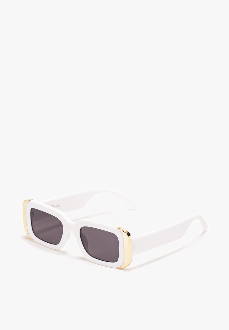 Białe Okulary z Grubymi Oprawkami w Retro Stylu Isonitte