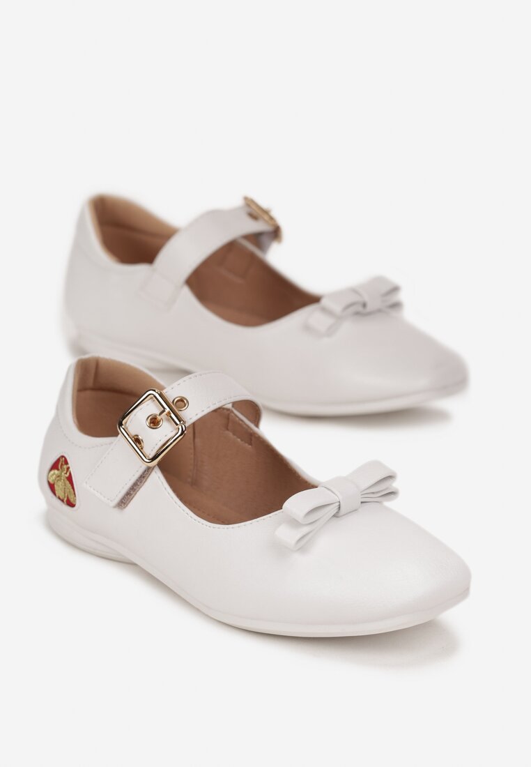 Fehér Balerina lapossarkú cipő