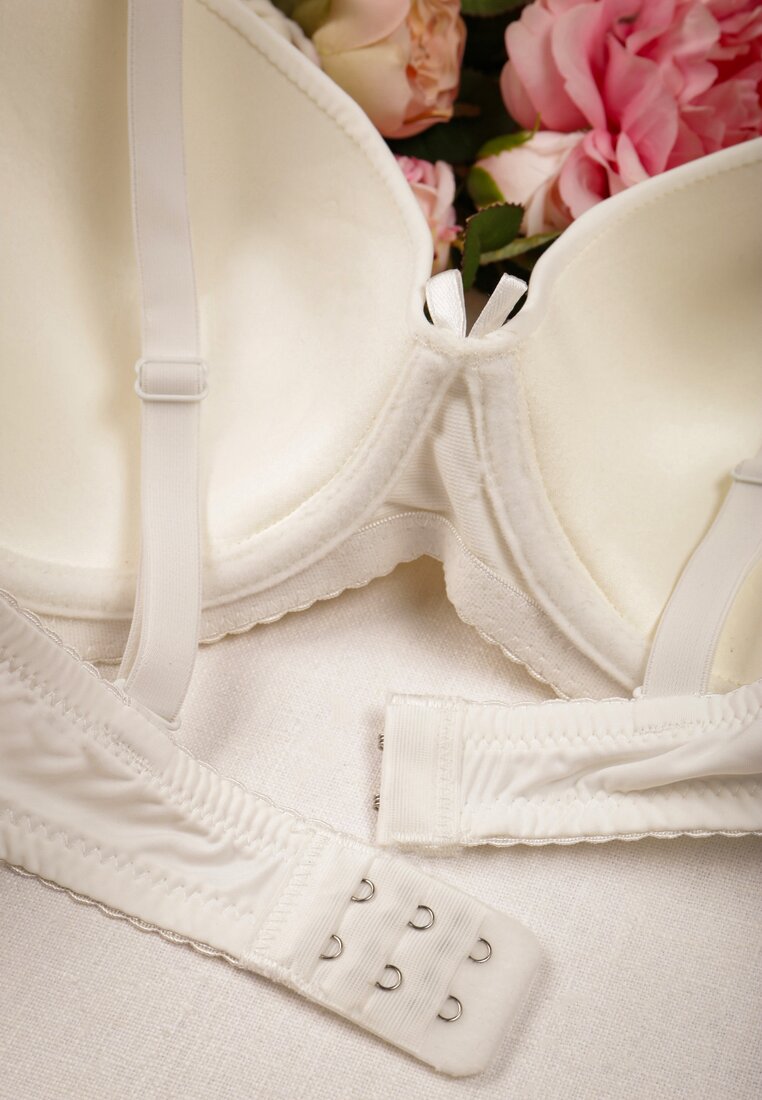 Kremowy Gładki Biustonosz  Full Cup Teretria