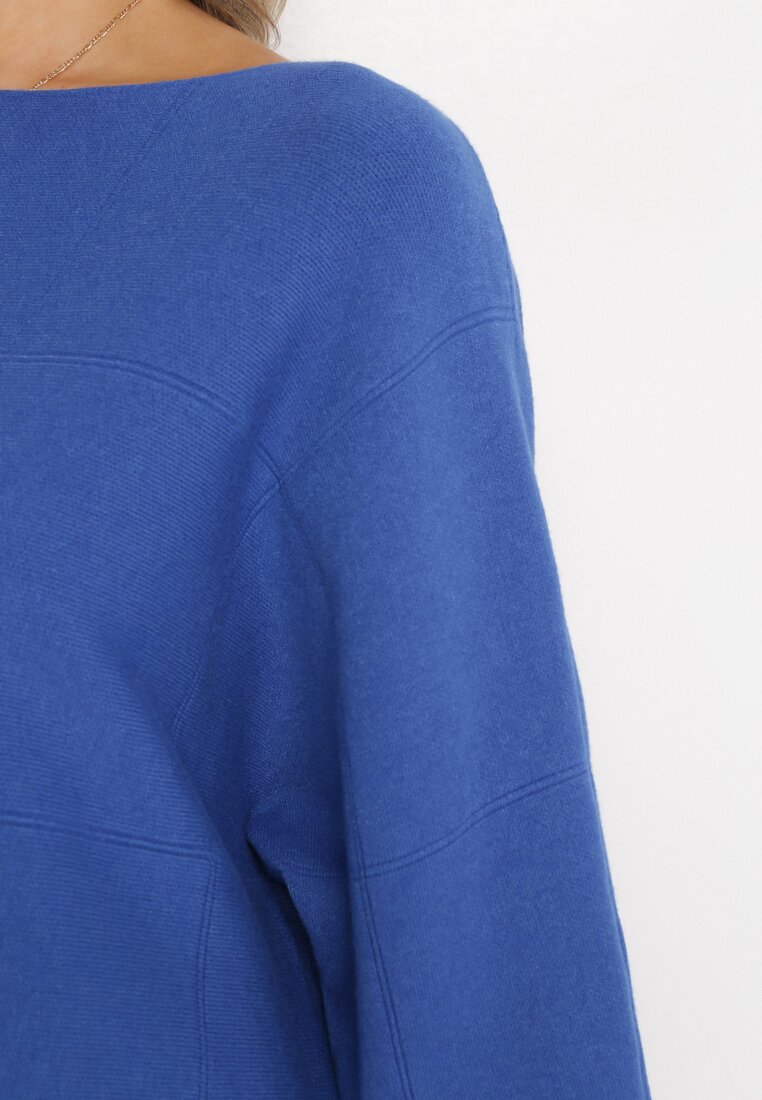 Niebieski Sweter z Długim Rękawem Shi