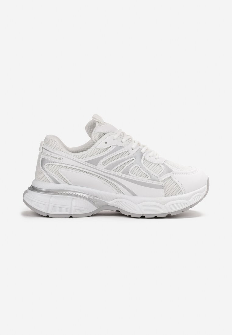 Białe Sneakersy na Grubej Podeszwie Roxia