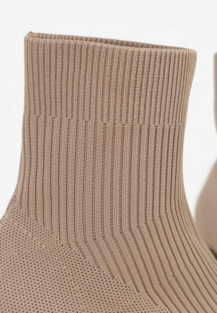 Bézs Magassarkú bokacsizma