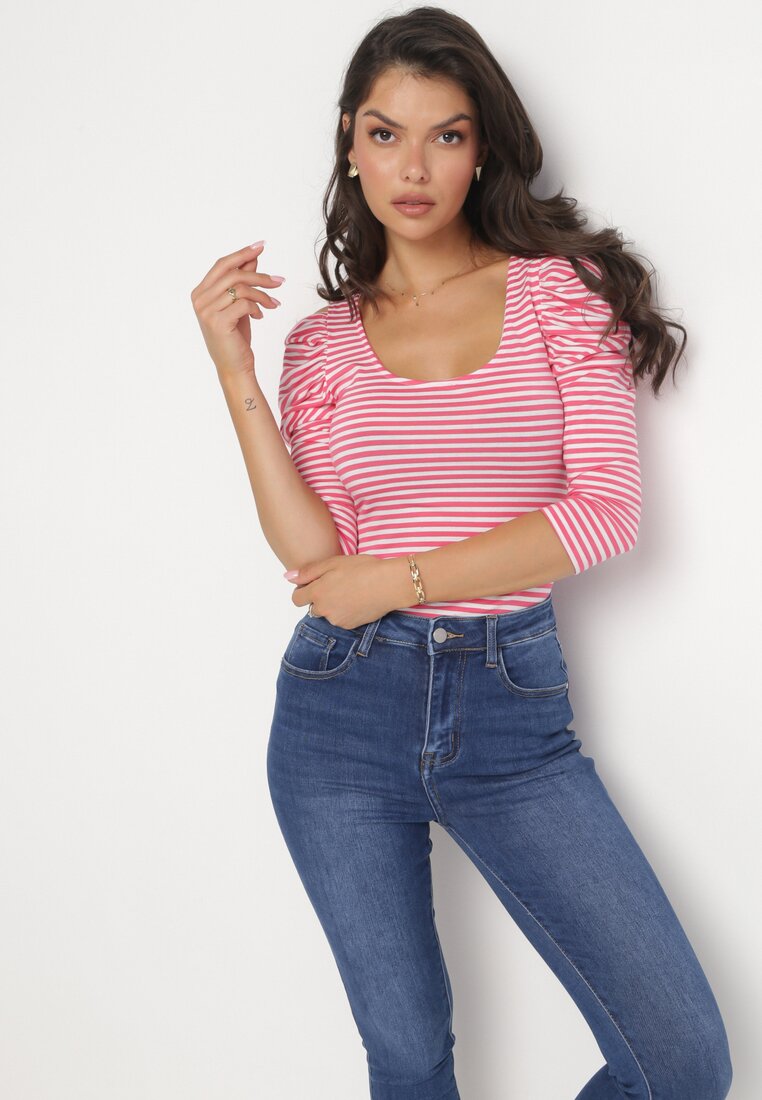 Niebieskie Jeansy Skinny z Wysokim Stanem Endellion