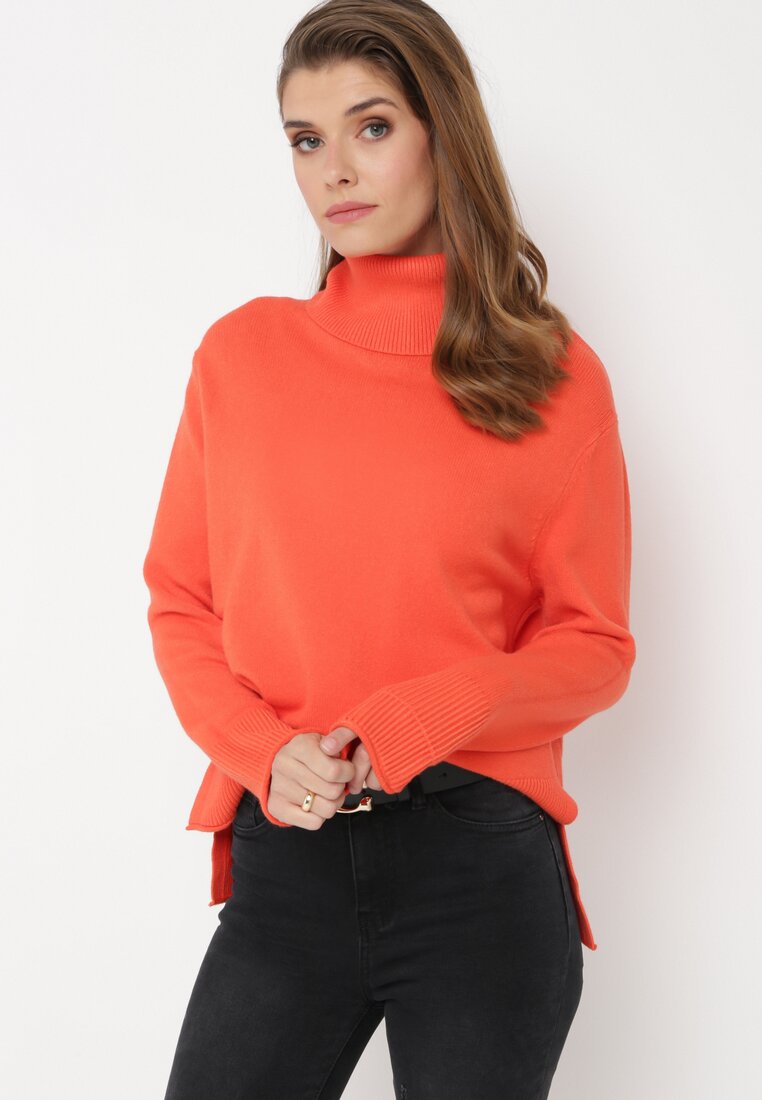 Pomarańczowy Golf z Długim Rękawem Alicams