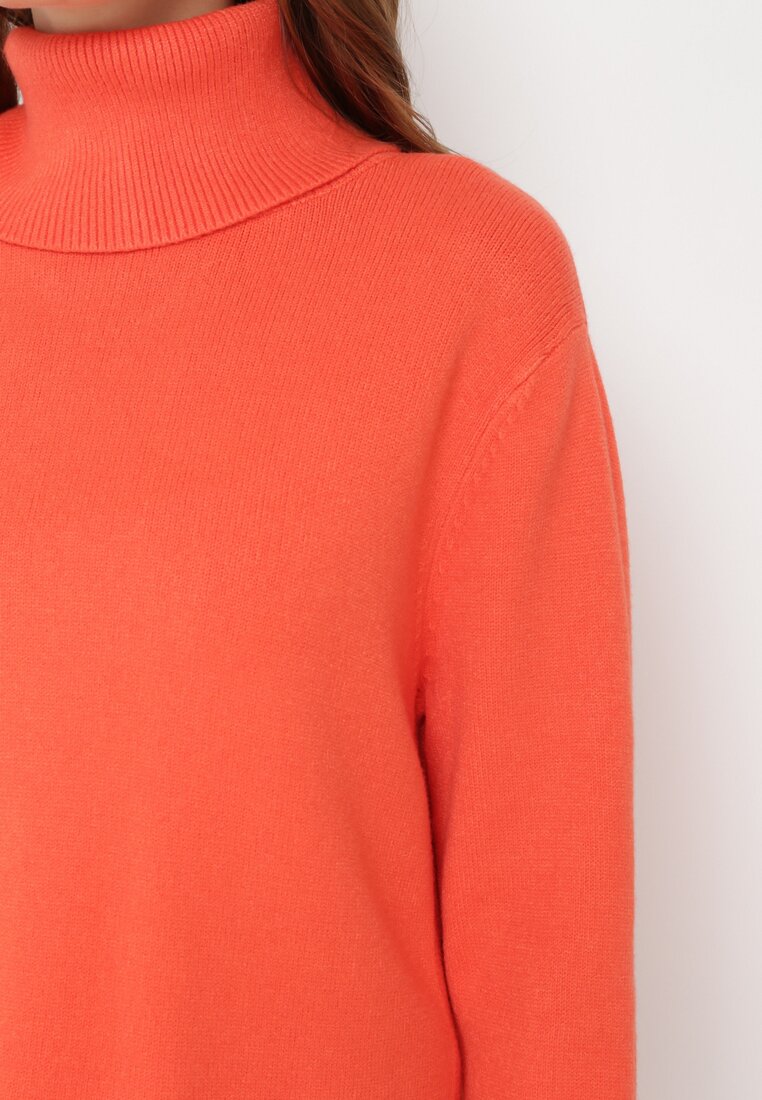 Pomarańczowy Golf z Długim Rękawem Alicams