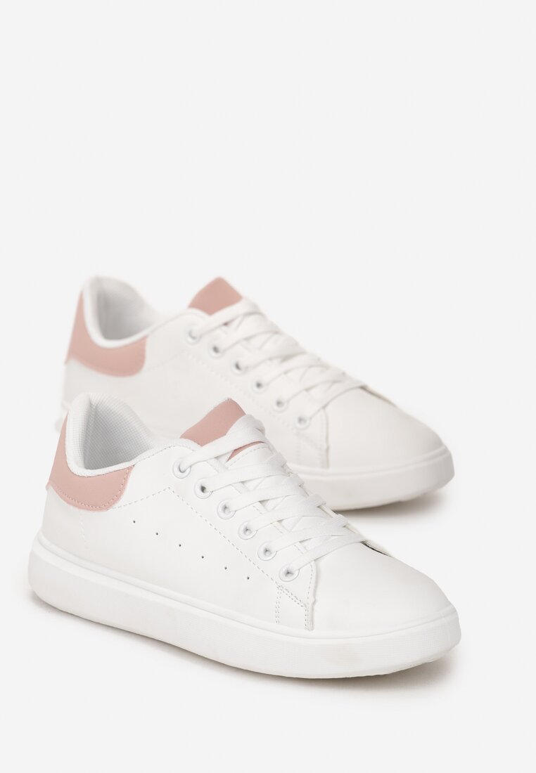 Biało-Różowe Sneakersy przed Kostkę Sesunalle