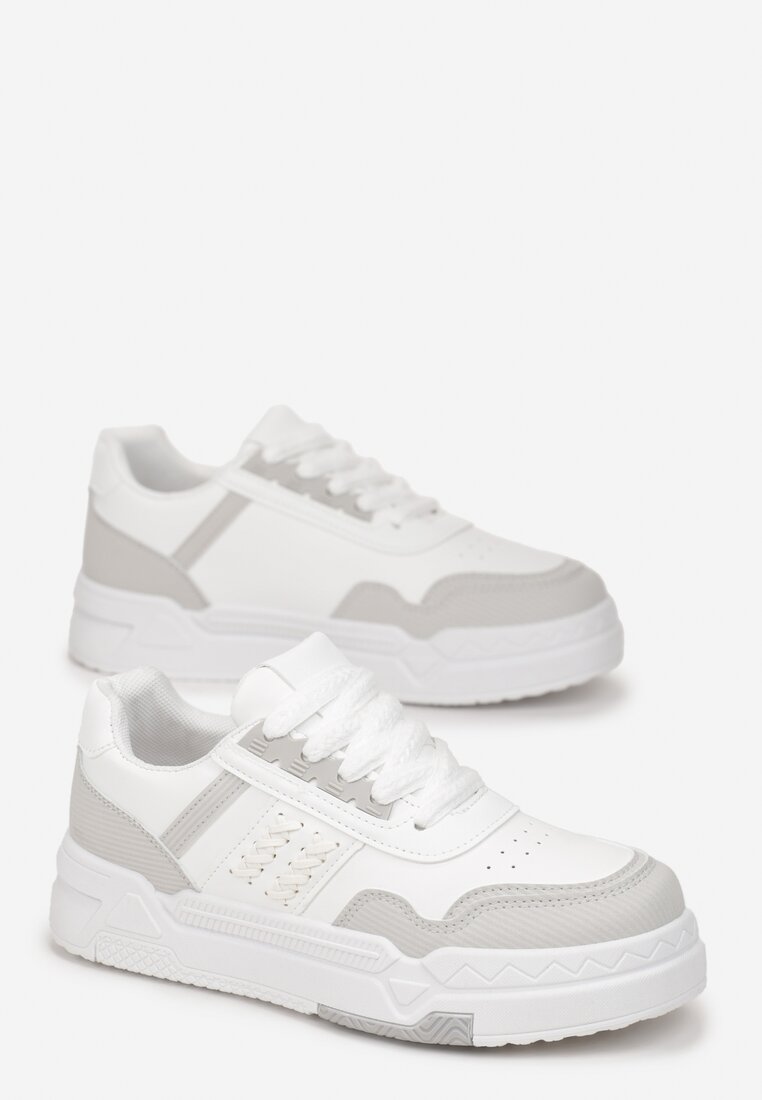 Białe Sneakersy na Platformie Falindra