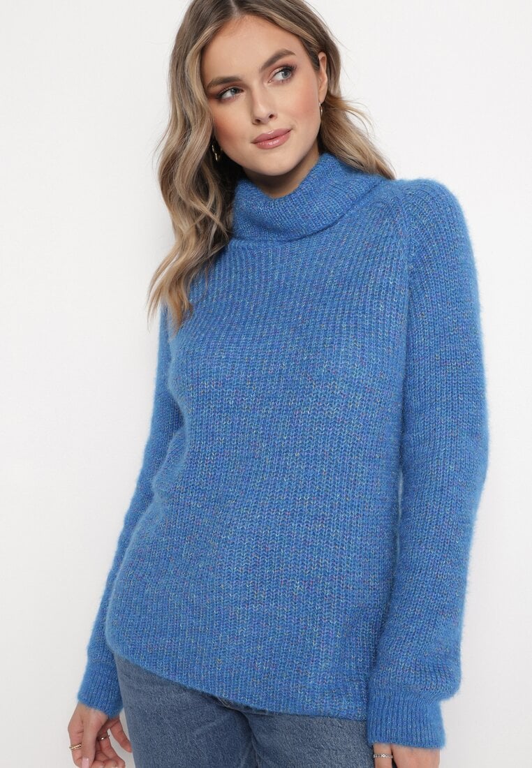 Niebieski Golf Dzianinowy Rulani