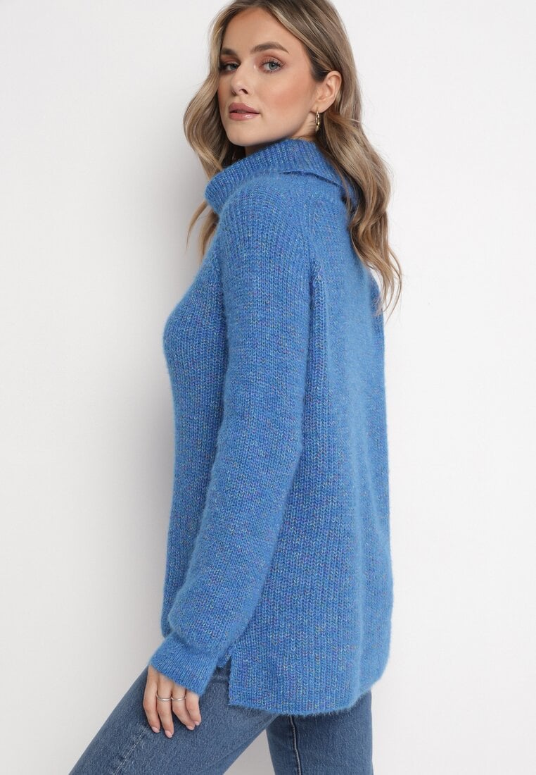 Niebieski Golf Dzianinowy Rulani