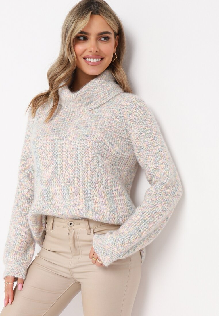 Jasnobeżowy Golf Dzianinowy Rulani