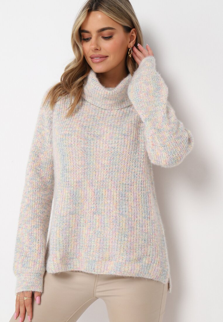 Jasnobeżowy Golf Dzianinowy Rulani