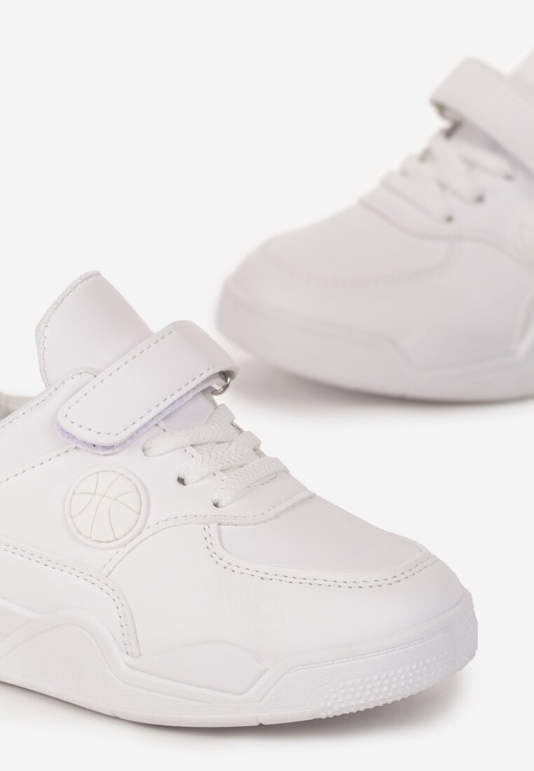 Białe Buty Sportowe na Rzep Opalla