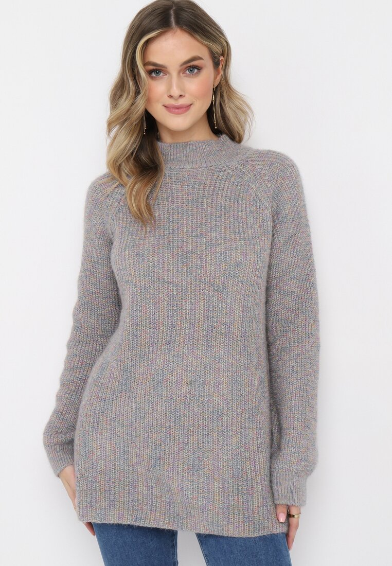 Szary Luźny Golf Dzianinowy Xirella