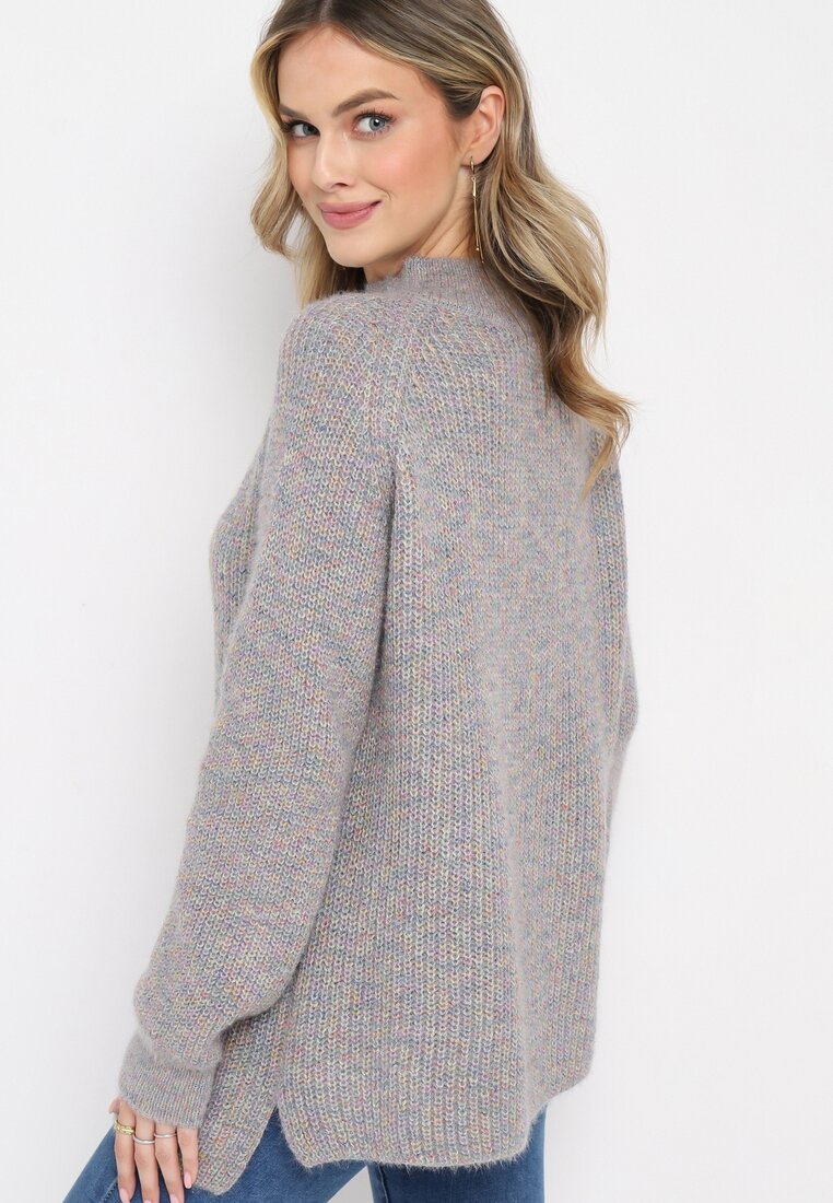 Szary Luźny Golf Dzianinowy Xirella