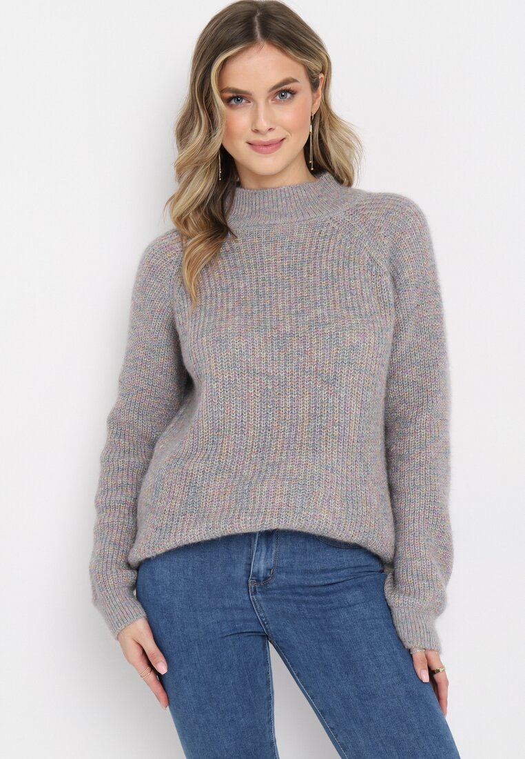 Szary Luźny Golf Dzianinowy Xirella