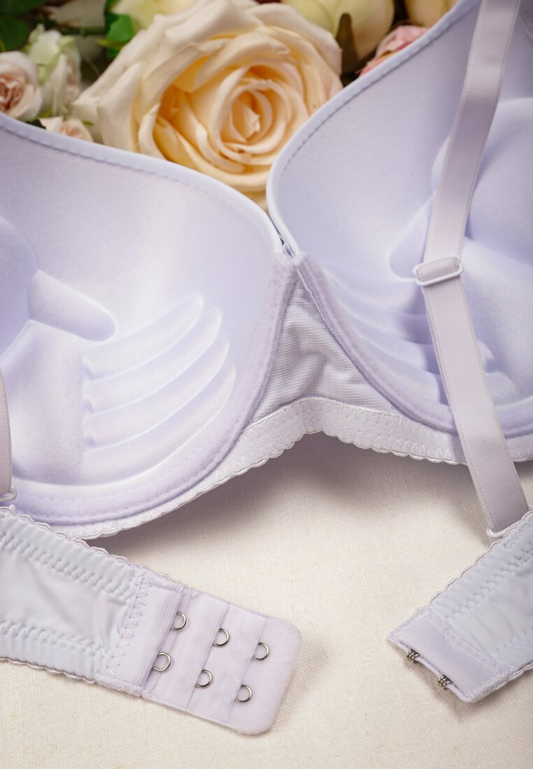 Biały Gładki Biustonosz z Efektem Push-Up na Cienkich Ramiączkach Redima