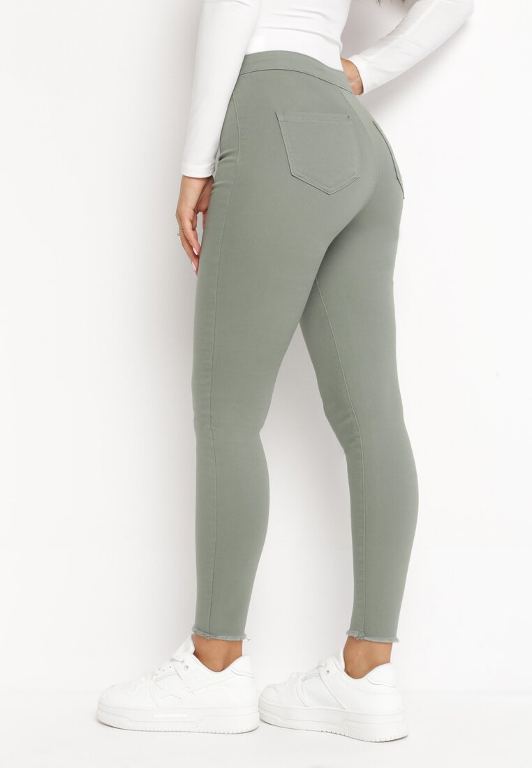 Zielone Spodnie Skinny Biscova