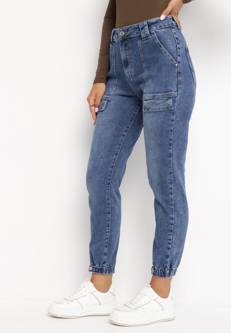 Niebieskie Jeansy Joggery Elitesa