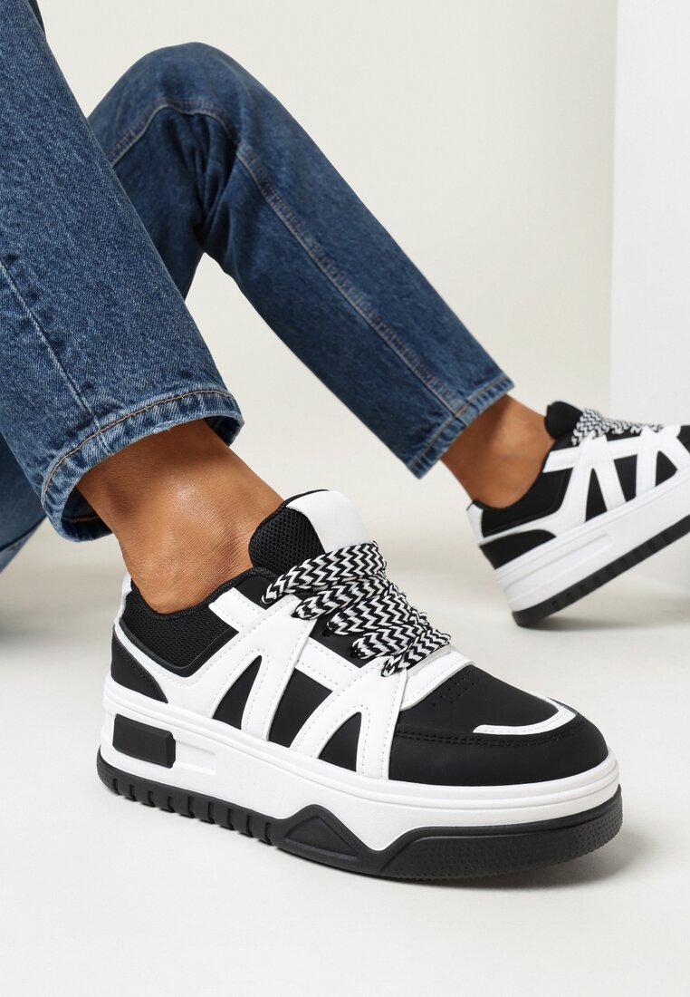 Sneakers Alb cu negru