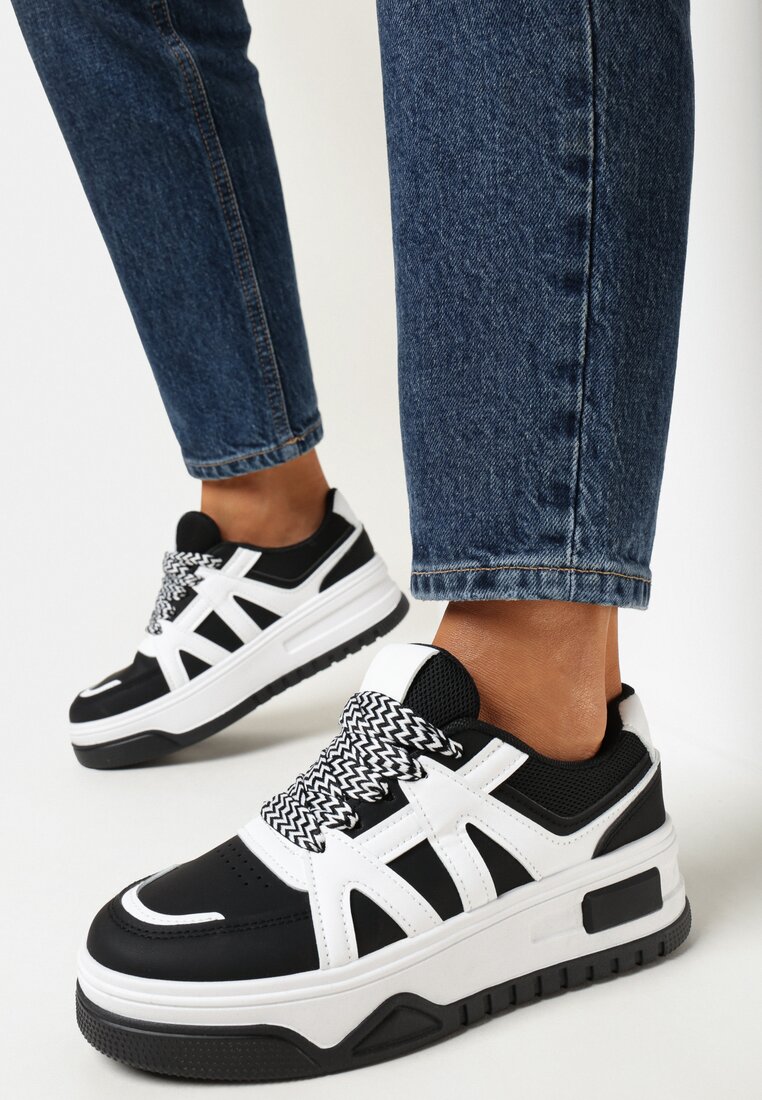 Sneakers Alb cu negru