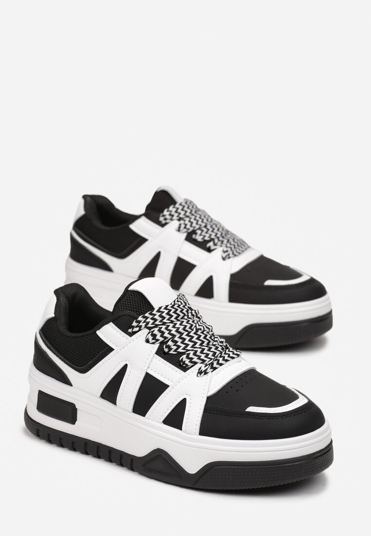 Sneakers Alb cu negru