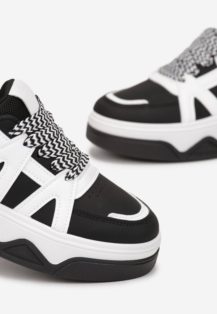 Sneakers Alb cu negru