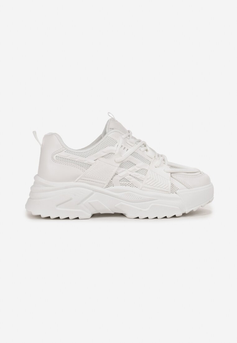 Białe Sneakersy na Grubej Podeszwie Vasica