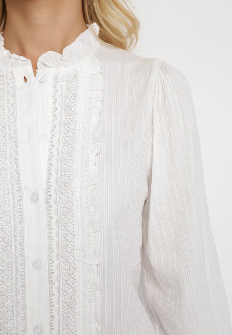 Biała Koszula z Koronką Laurenetta