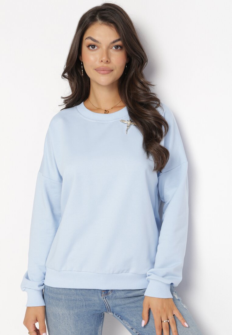 Niebieska Bluza z Broszką Muriell