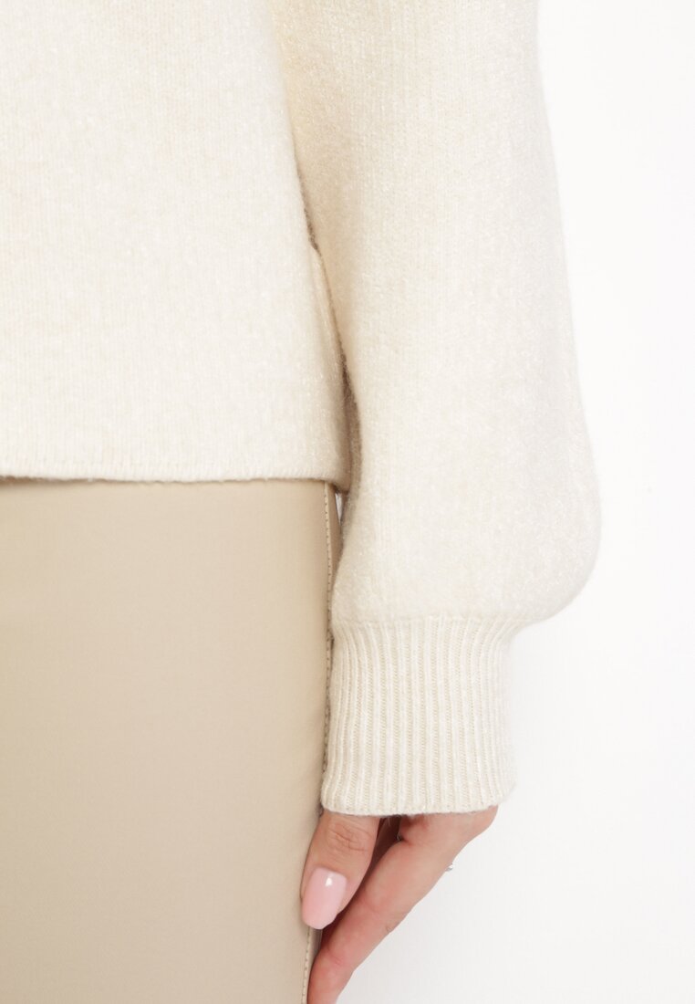 Beżowy Golf z Luźnym Rękawem Melonietta